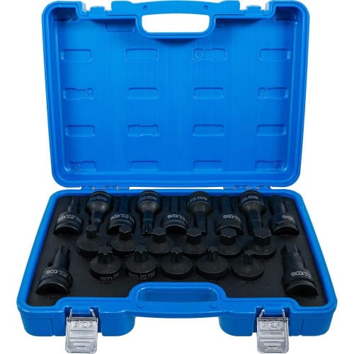 Jeu de Douilles à Embouts à Choc 20 mm (3/4) - 22 pcs, Six Pans Femelle Profil T Torx - Puissance et Précision - D-Work