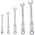 Jeu de Clés Mixtes à Cliquet Pliable 5 Pièces 8-19 mm - Double Articulation - Précision et Maniabilité - BGS