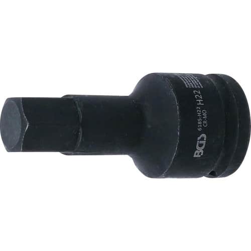 Douille à Embouts à Choc 100 mm - 20 mm (3/4), Six Pans Intérieurs 22 mm - Résistante et Précise - D-Work