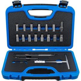 Jeu de Fraises pour Siège d'Étanchéité d'Injecteurs 19 pcs - Précision et Durabilité, Acier, Pro - D-Work