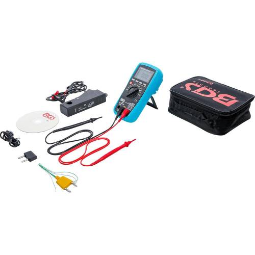 Multimètre Numérique Automobile USB - 20,5x10x23,8 cm - Précision et Connectivité PC - BGS