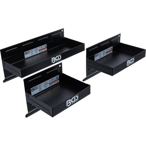 Jeu de Tablettes Magnétiques 150/210/310 mm - 3 Pièces - Rangement Pratique et Polyvalent - BGS