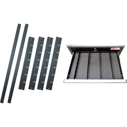 Séparateurs de Tiroirs pour Servante d Atelier - Lot de 6 - Dimensions 59x5,9x4,7 cm - Organisation et Gain de Place - BGS