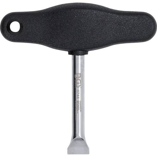 Clé de Bouchons de Batterie avec Poignée T - 11,4x3,2x18,6 cm - Acier, Prise Facile et Solide - BGS