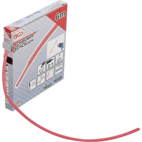 Boîte de Gaines Thermorétractables 6 m D.5 mm - Rouge, Protection et Isolation Électrique - D-Work