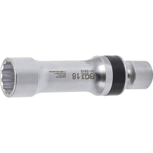 Douille Articulée à Bougie 18 mm - 12 Pans avec Ressort de Retenue - Précision et Sécurité, Acier - D-Work
