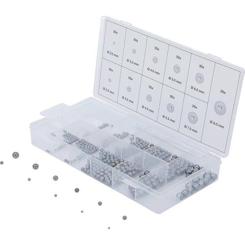 Assortiment de Billes d’Acier 470 pièces - Haute Qualité, Résistantes et Précises - - BGS