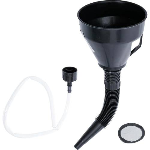 Jeu d'Entonnoirs de Remplissage d'Huile 3 pcs D.135 mm - Buse et Tuyau Flexibles - Pratique et Polyvalent - D-Work