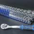 Jeu de Rails pour Douilles avec 80 Clips - Pour Douilles 6,3 mm, 10 mm, 12,5 mm - Organisation et Accessibilité Optimale - BGS