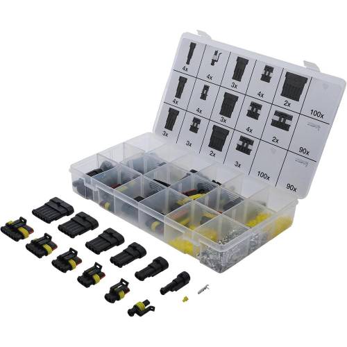Assortiment de Connecteurs 425 pcs - Divers Types et Tailles - Polyvalence et Praticité, Plastique - D-Work