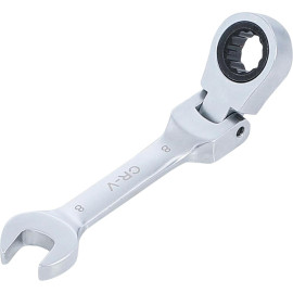 Clé Mixte à Cliquet Courte 8 mm - Acier, À Couder - Précision et Maniabilité - BGS