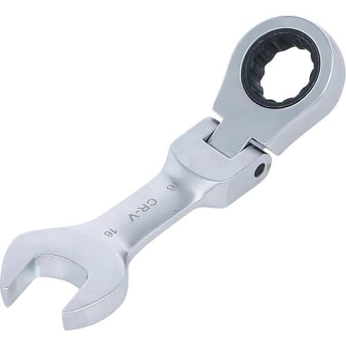 Clé Mixte à Cliquet Courte à Couder 16 mm - Acier Résistant - Maniabilité et Précision - BGS