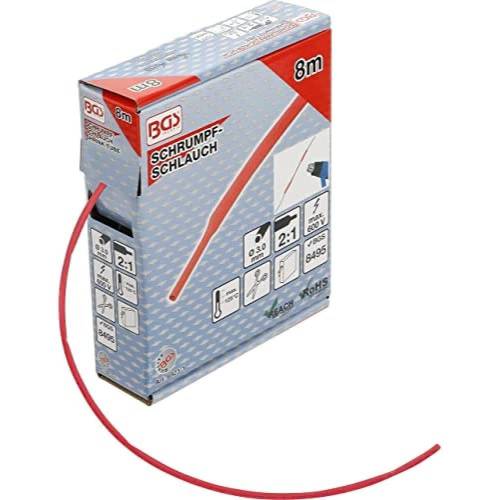 Boîte de Gaines Thermorétractables 8 m Ø3 mm - Rouge, Protection et Isolation Électrique - BGS