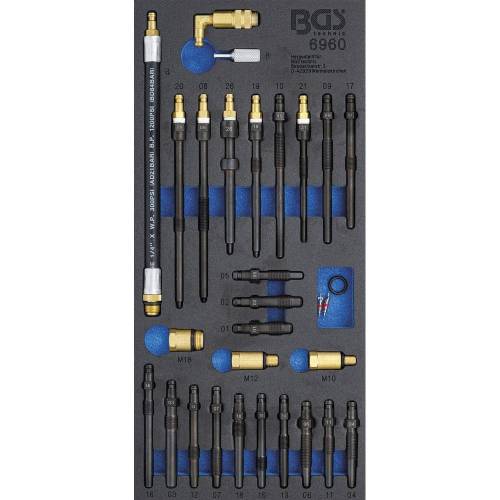 Insert de Servante d Atelier 1/3 - Jeu de 30 Adaptateurs pour Testeur de Compression et Pertes de Pression - D-Work