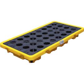 Bac de Collecte d'Huile avec Grille - Pour 2 Fûts de 200 L - Résistant et Pratique, Acier - D-Work