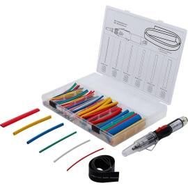 Mini Chalumeau avec Assortiment de 162 Gaines Thermo-Rétractables Colorées - Allumage Piézoélectrique - Précision - D-Work