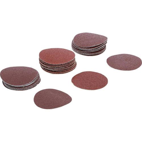 Jeu de Feuilles Abrasives pour Ponçeuse Excentrée D.50 mm - Cal. 60, 80, 120 - 30 pcs - Ponçage Efficace et Polyvalent - D-Work