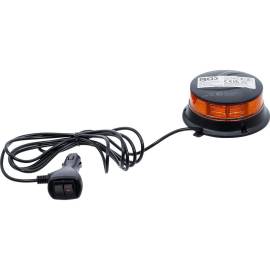 Lampe de Signalisation Panoramique Jaune Ø130 mm - Aimant, 12 V / 24 V - Visibilité et Fixation Facile - BGS