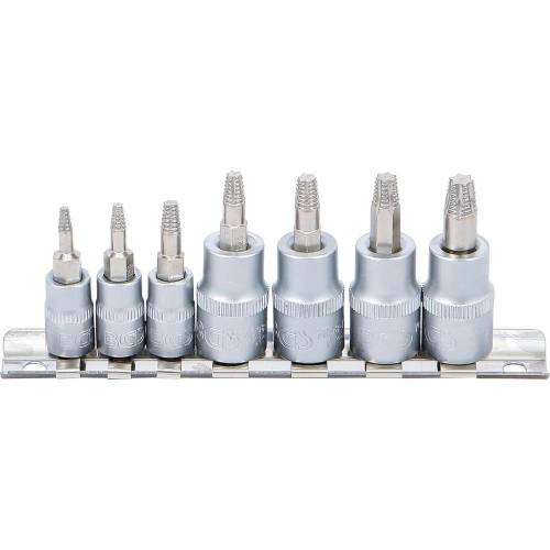 Jeu d Extracteurs de Vis Torx 7 Pièces - T10 à T40, 6,3 mm à 10 mm - Pour Profil T Défectueux - BGS