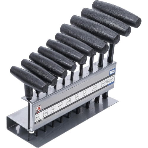 Jeu de 10 Tournevis à Poignée en T - Six Pans Intérieurs 3/32 à 3/8 - Précision et Confort d Utilisation - D-Work
