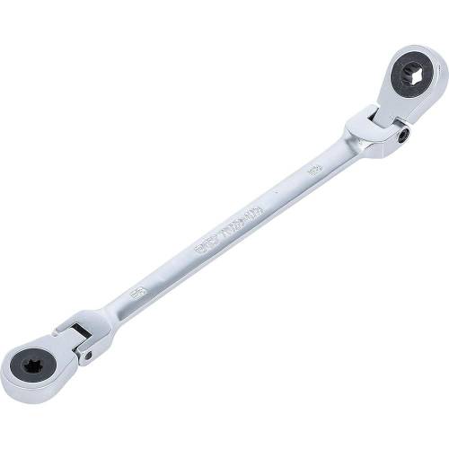 Double Clé Annulaire à Cliquet Pliable E6 x E8 - Têtes Polygonales Profil E - Précision et Maniabilité - BGS