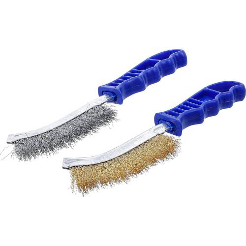 Jeu de Brosses à Fils 2 pièces 260 mm - Acier et Laiton - Nettoyage Efficace et Durable - BGS