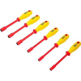 Jeu de Tournevis VDE à Douilles Six Pans 5,5-12 mm - 6 Pièces - Isolation et Sécurité Électrique - BGS