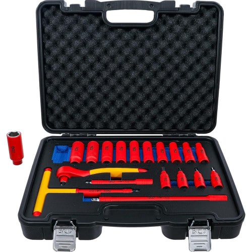 Jeu de Douilles à Embouts et Douilles VDE 19 pcs - Transmission Carré Femelle 10 mm (3/8) - Sécurité et Polyvalence - D-Work