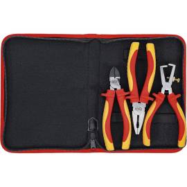 Jeu de Pinces VDE 3 pcs - Isolation 1000V, Ergonomiques et Sécurisées, Acier, Pro - D-Work