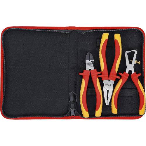 Jeu de Pinces VDE 3 pièces - Isolation 1000V, Ergonomiques et Sécurisées - BGS