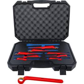 Jeu de Clés Polygonales VDE Contre-Coudées 10-24 mm - 9 pcs - Isolation Sécurisée et Précision - D-Work