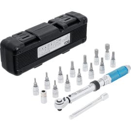 Jeu de Clés Dynamométriques 1/4 3-24 Nm - 16 pcs - Précision et Fiabilité, Acier, Pro - D-Work