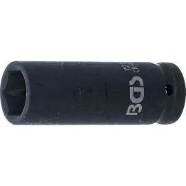 Douille à Choc Six Pans Longue 12,5 mm (1/2 ) - 19 mm - Acier Résistant - Usage Professionnel et Précis - BGS