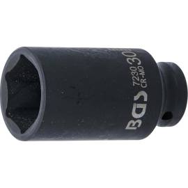 Douille à Choc Six Pans Longue 12,5 mm (1/2 ) - 30 mm - Acier Résistant - Usage Professionnel - BGS