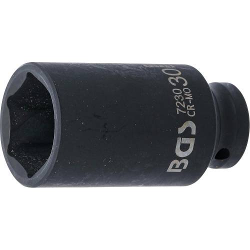 Douille à Choc Six Pans Longue 12,5 mm (1/2 ) - 30 mm - Acier Résistant - Usage Professionnel - BGS