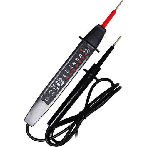 Testeur de Tension 6-380 V - Compact 9,7 x 2,9 x 26,3 cm - Précision et Sécurité - Pro - D-Work