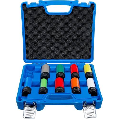 Jeu de Douilles de Puissance 10 pièces 12,5 mm (1/2 ) 15-24 mm - Protection Intégrée, Vis de Roue Spéciales - Polyvalence - BGS