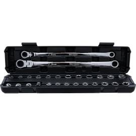 Jeu de Clés AnnuLaires et Articulées à Cliquet 27 pcs - Extra Longues - Précision et Confort d Utilisation - BGS
