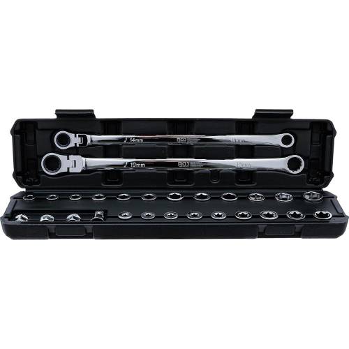 Jeu de Clés AnnuLaires et Articulées à Cliquet 27 pcs - Extra Longues - Précision et Confort d Utilisation - D-Work