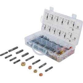 Assortiment d’Écrous et Goujons pour Collecteurs d’Admission et d’Échappement - 100 Pièces - Acier Résistant - Fixation Fi - BGS