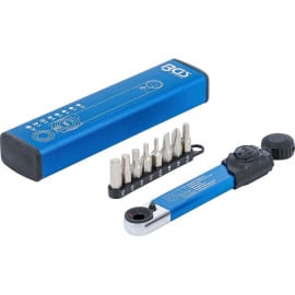 Clé Dynamométrique 2-10 Nm - Six Pans Femelle 6,3 mm (1/4 ) - Jeu d’Embouts 9 Pièces - Précision et Polyvalence - BGS