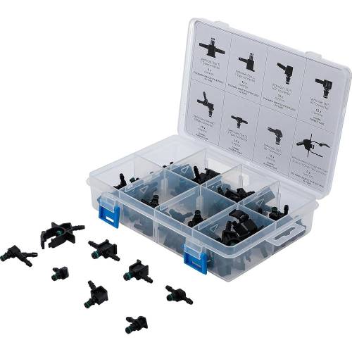 Assortiment de Connecteurs de Tuyau de Retour Diesel 85 pièces - Plastique Résistant - Montage Facile et Fiable - BGS