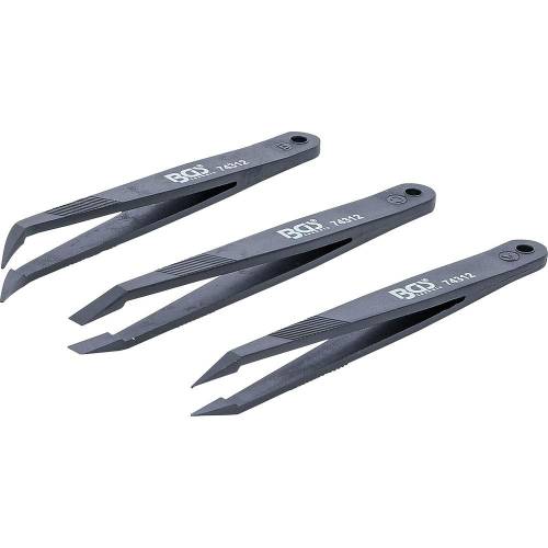 Jeu de Pincettes Plastique 3 pièces - 17x9x1,8 cm - Précision et Maniabilité - BGS
