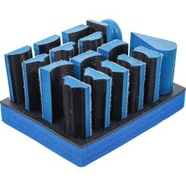 Bloc de Ponçage à Fixation Autoagrippant 16 Pièces - Dimensions 17x11.4x21.8 cm - Pratique et Efficace pour Ponçage Rapide - BGS