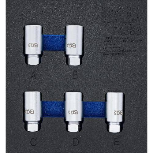 Insert de Servante d Atelier 1/6 - Jeu 5 Pièces Outils Écrous Antivol Tesla - Précision et Sécurité - BGS