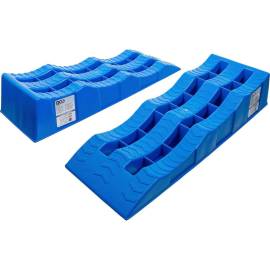 Jeu de Rampes d'Accès Plastique - 2 pcs, 3 Hauteurs - Sécurité et Praticité, Pro - D-Work