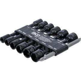 Jeu de Douilles à Choc 14 Pièces 1/4\ - 6 à 13 mm, Six Pans - Compatible Perceuses, Résistant et Polyvalent - BGS