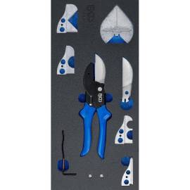 Insert de Servante d’Atelier 1/3 - Jeu de 8 Ciseaux Multifonctions à Onglet pour Tuyaux Plastique - Polyvalence et Précisi - BGS