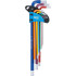 Jeu de Clés Allen Multicolore 9 pcs - Six Pans Femelle 1,5 à 10 mm - Extra Longues et Pratiques - D-Work