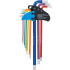 Jeu de Clés Allen Multicolore 9 pcs - Six Pans Femelle 1,5 à 10 mm - Extra Longues et Pratiques - D-Work